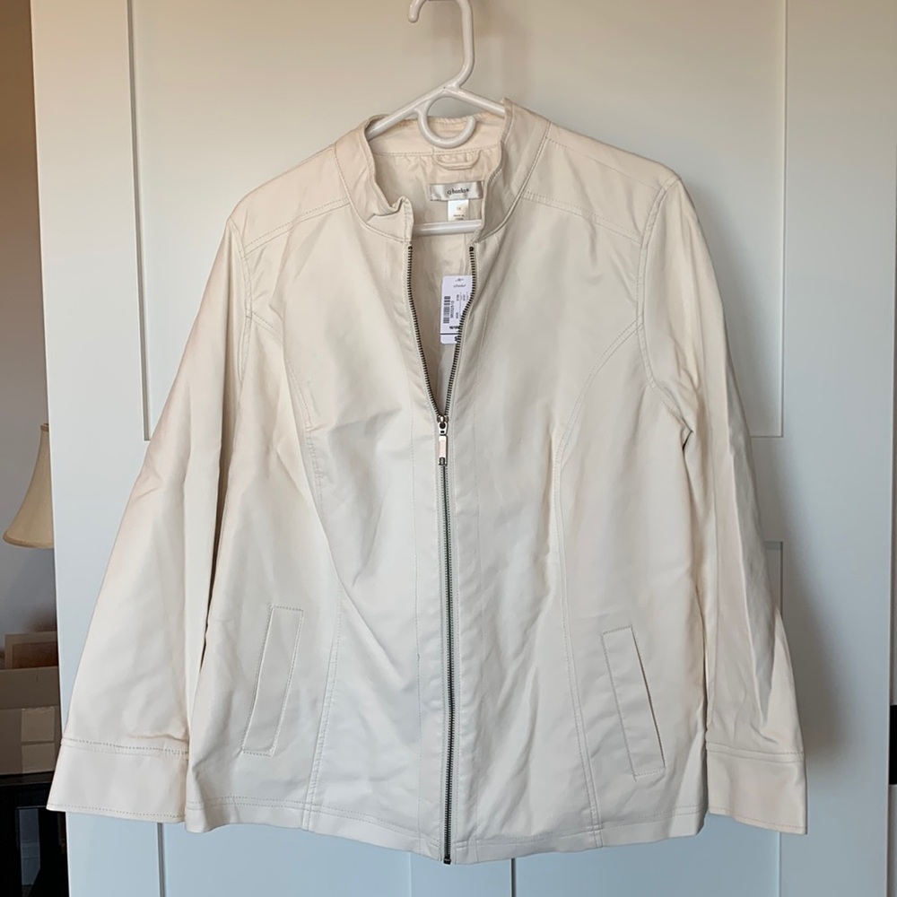 CJ Banks • leather look jacket